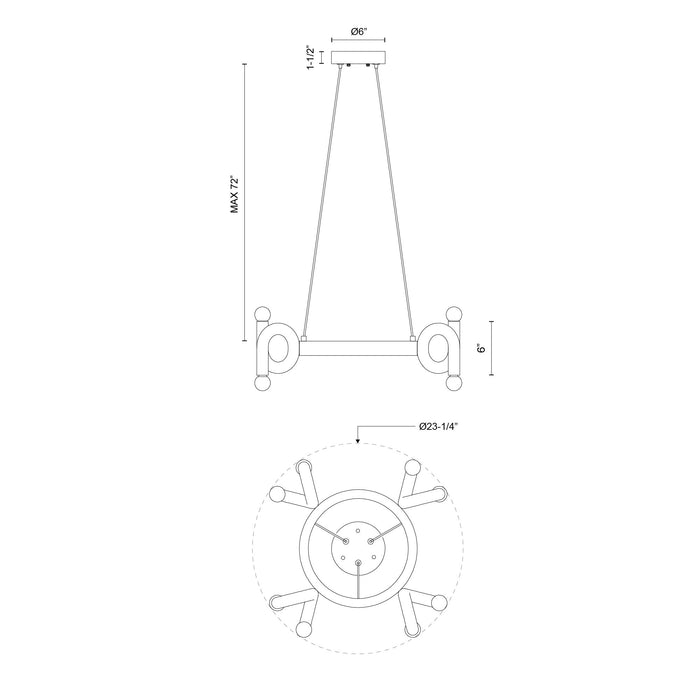 Sadie Eight Light Chandelier Brushed Gold-Mid. Chandeliers-Alora-Lighting Design Store