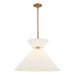 Chapelle One Light Pendant Aged Gold/White Linen-Pendants-Alora-Lighting Design Store