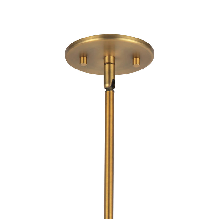 Chapelle One Light Pendant Aged Gold/White Linen-Pendants-Alora-Lighting Design Store