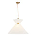 Chapelle One Light Pendant Aged Gold/White Linen-Pendants-Alora-Lighting Design Store