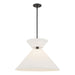 Chapelle One Light Pendant Matte Black/White Linen-Pendants-Alora-Lighting Design Store