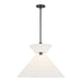 Chapelle One Light Pendant Matte Black/White Linen-Pendants-Alora-Lighting Design Store