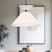 Chapelle One Light Pendant Matte Black/White Linen-Pendants-Alora-Lighting Design Store