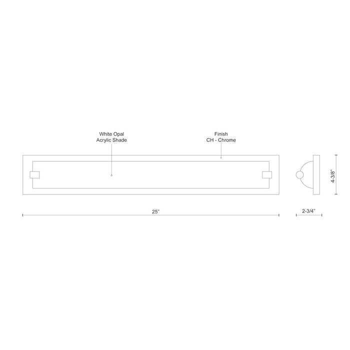 Charlotte LED Vanity Chrome-Bathroom Fixtures-Kuzco Lighting-Lighting Design Store