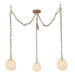 Cherise Three Light Pendant Brushed Gold/Glossy Ribbed Opal Glass-Pendants-Alora-Lighting Design Store