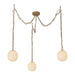 Cherise Three Light Pendant Brushed Gold/Glossy Ribbed Opal Glass-Pendants-Alora-Lighting Design Store