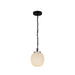 Cherise One Light Pendant Matte Black/Glossy Ribbed Opal Glass-Mini Pendants-Alora-Lighting Design Store