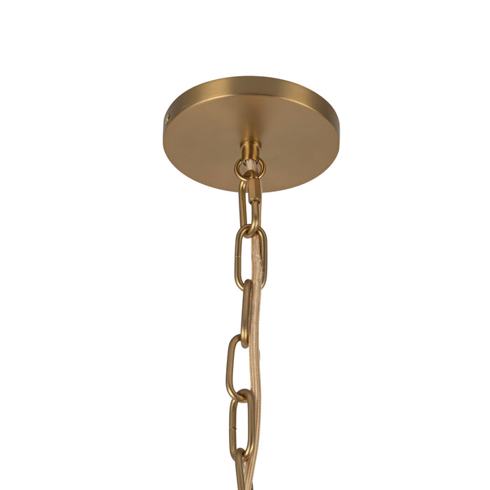 Cherise One Light Pendant Brushed Gold/Glossy Ribbed Opal Glass-Pendants-Alora-Lighting Design Store