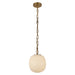 Cherise One Light Pendant Brushed Gold/Glossy Ribbed Opal Glass-Pendants-Alora-Lighting Design Store