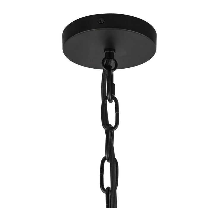 Cherise One Light Pendant Matte Black/Glossy Ribbed Opal Glass-Pendants-Alora-Lighting Design Store