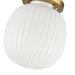 Cherise One Light Semi-Flush Mount Brushed Gold/Glossy Ribbed Opal Glass-Flush Mounts-Alora-Lighting Design Store