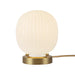 Cherise One Light Table Lamp Brushed Gold/Glossy Ribbed Opal Glass-Lamps-Alora-Lighting Design Store