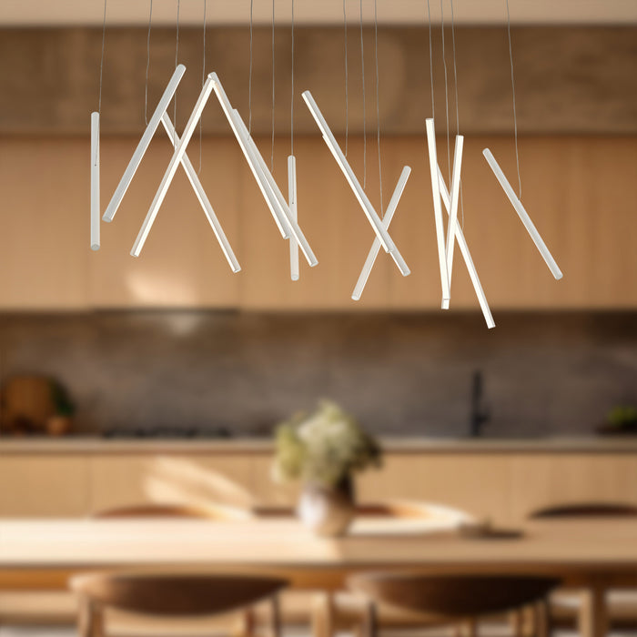 Chute LED Linear Pendant White-Linear/Island-Kuzco Lighting-Lighting Design Store