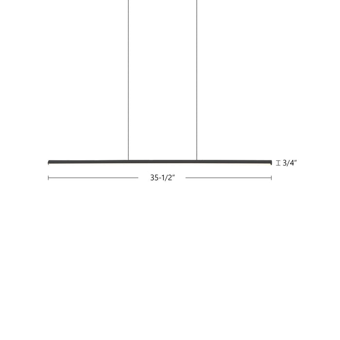Chute LED Linear Pendant Black-Linear/Island-Kuzco Lighting-Lighting Design Store