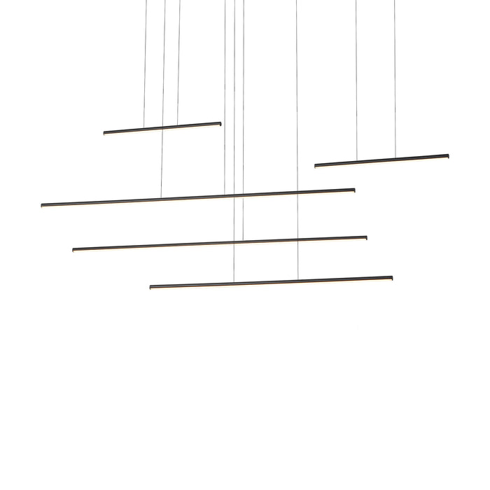 Chute Motion LED Pendant Black-Linear/Island-Kuzco Lighting-Lighting Design Store