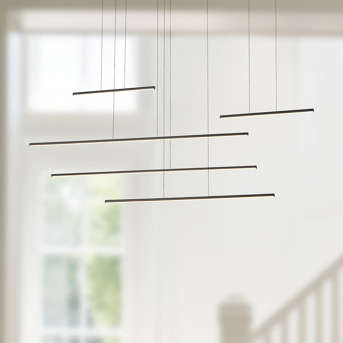 Chute Motion LED Pendant Black-Linear/Island-Kuzco Lighting-Lighting Design Store