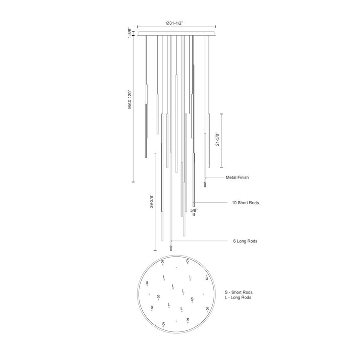 Chute LED Pendant White-Mid. Chandeliers-Kuzco Lighting-Lighting Design Store