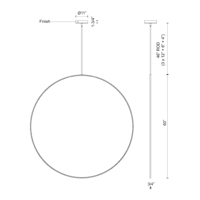 Cirque LED Pendant Black-Pendants-Kuzco Lighting-Lighting Design Store