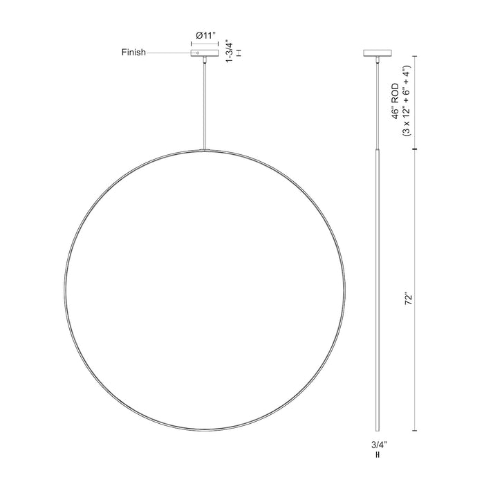 Cirque LED Pendant Black-Pendants-Kuzco Lighting-Lighting Design Store