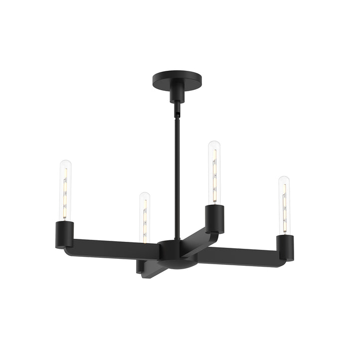 Claire Four Light Chandelier Matte Black-Semi-Flush Mts.-Alora-Lighting Design Store