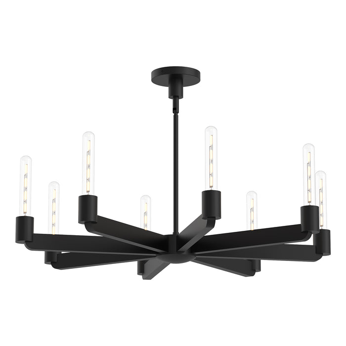 Claire Eight Light Chandelier Matte Black-Semi-Flush Mts.-Alora-Lighting Design Store