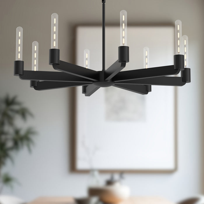 Claire Eight Light Chandelier Matte Black-Semi-Flush Mts.-Alora-Lighting Design Store
