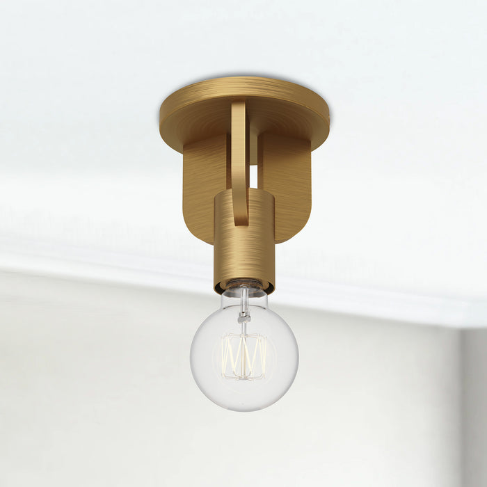 Claire One Light Semi-Flush Mount Aged Gold-Flush Mounts-Alora-Lighting Design Store