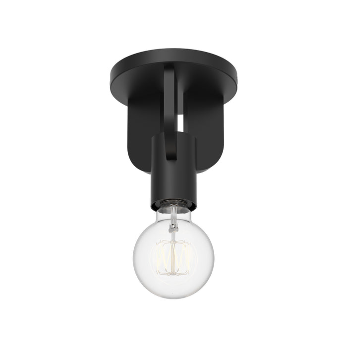 Claire One Light Semi-Flush Mount Matte Black-Flush Mounts-Alora-Lighting Design Store