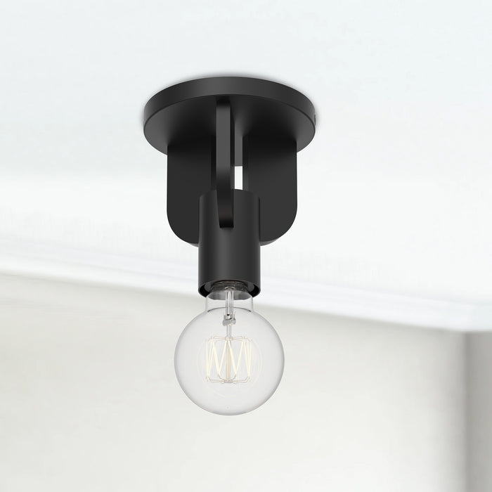 Claire One Light Semi-Flush Mount Matte Black-Flush Mounts-Alora-Lighting Design Store