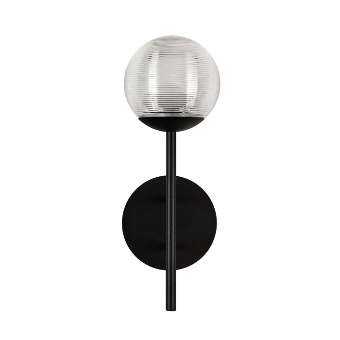 Claremont LED Exterior Wall Mount Black/Clear Ribbed Glass-Exterior-Kuzco Lighting-Lighting Design Store