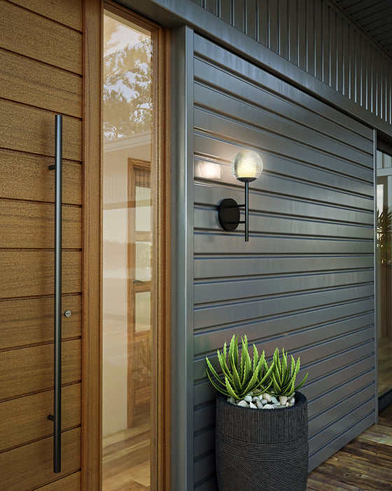 Claremont LED Exterior Wall Mount Black/Clear Ribbed Glass-Exterior-Kuzco Lighting-Lighting Design Store