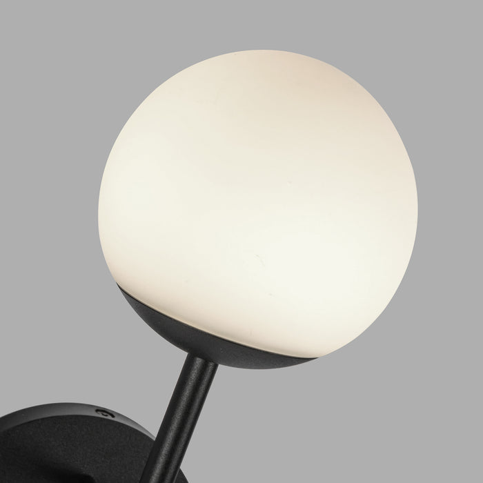 Claremont LED Exterior Wall Mount Black/Opal Glass-Exterior-Kuzco Lighting-Lighting Design Store