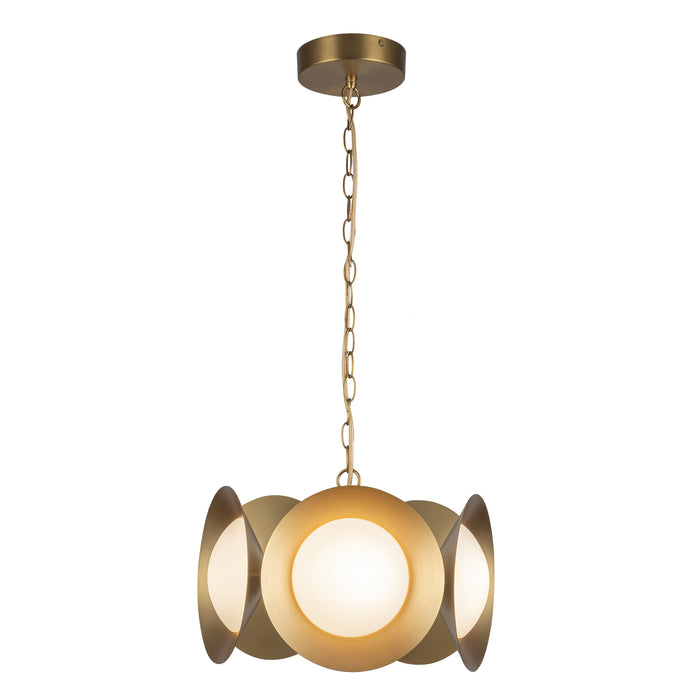Cleo LED Chandelier Brushed Gold/Opal Glass-Pendants-Kuzco Lighting-Lighting Design Store