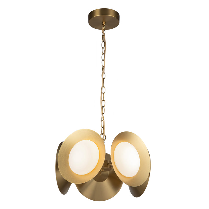 Cleo LED Chandelier Brushed Gold/Opal Glass-Pendants-Kuzco Lighting-Lighting Design Store