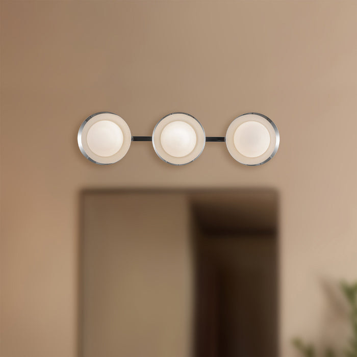 Cleo LED Vanity Chrome/Opal Glass-Bathroom Fixtures-Kuzco Lighting-Lighting Design Store