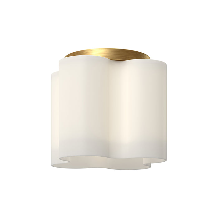 Clover LED Flush Mount Brushed Gold/Opal Glass-Flush Mounts-Kuzco Lighting-Lighting Design Store