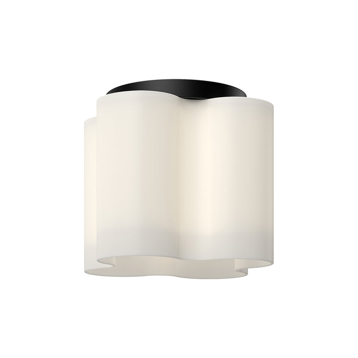 Clover LED Flush Mount Black/Opal Glass-Flush Mounts-Kuzco Lighting-Lighting Design Store