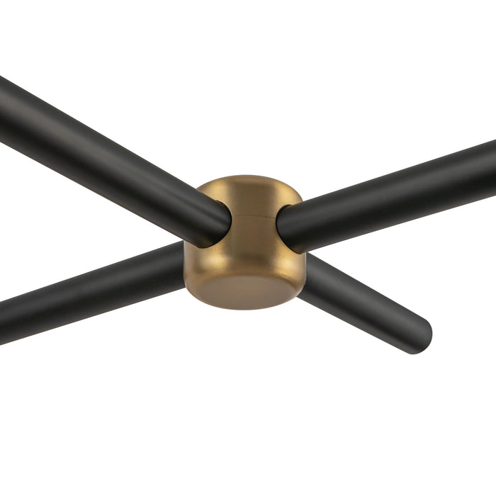 Colby Four Light Linear Pendant Matte Black/Tan Jute-Linear/Island-Alora-Lighting Design Store