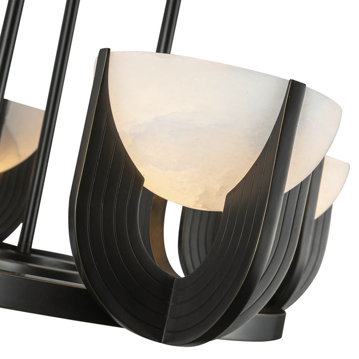 Colette LED Chandelier Urban Bronze/Alabaster-Mid. Chandeliers-Alora-Lighting Design Store