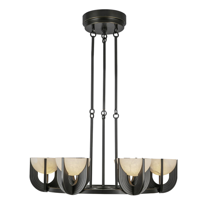 Colette LED Chandelier Urban Bronze/Alabaster-Mid. Chandeliers-Alora-Lighting Design Store