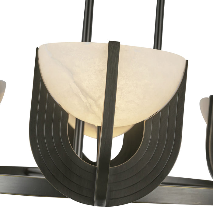 Colette LED Chandelier Urban Bronze/Alabaster-Mid. Chandeliers-Alora-Lighting Design Store