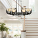 Colette LED Chandelier Urban Bronze/Alabaster-Mid. Chandeliers-Alora-Lighting Design Store