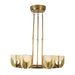 Colette LED Chandelier Vintage Brass/Alabaster-Mid. Chandeliers-Alora-Lighting Design Store