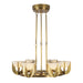 Colette LED Chandelier Vintage Brass/Alabaster-Mid. Chandeliers-Alora-Lighting Design Store