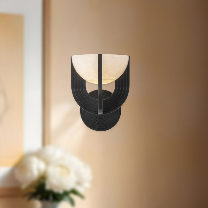 Colette LED Wall Vanity Urban Bronze/Alabaster-Sconces-Alora-Lighting Design Store