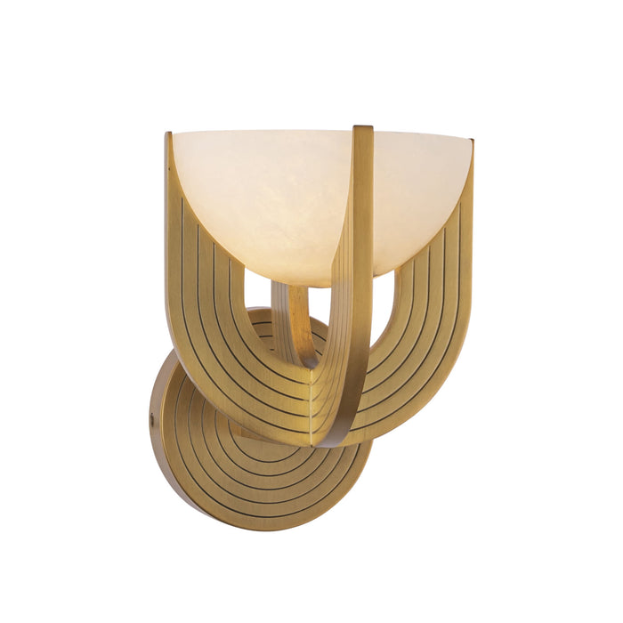 Colette LED Wall Vanity Vintage Brass/Alabaster-Sconces-Alora-Lighting Design Store
