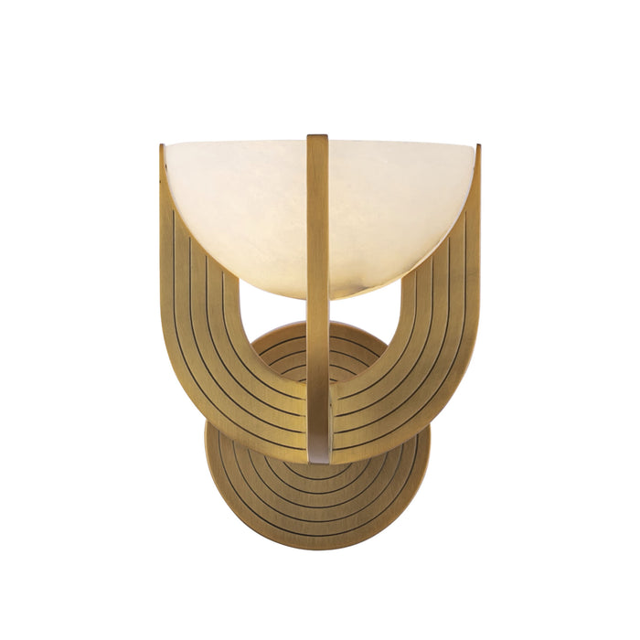 Colette LED Wall Vanity Vintage Brass/Alabaster-Sconces-Alora-Lighting Design Store