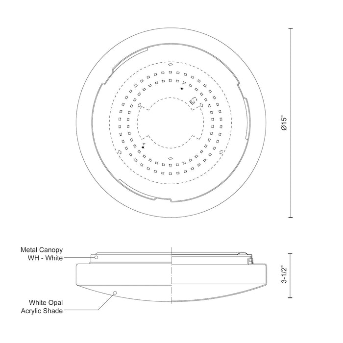 Collins LED Flush Mount White-Flush Mounts-Kuzco Lighting-Lighting Design Store