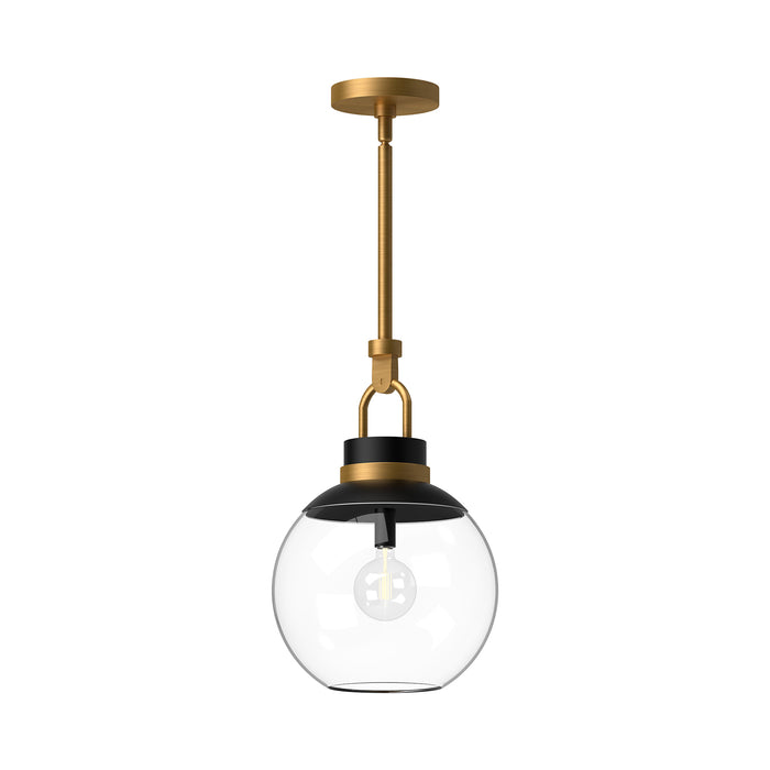 Copperfield One Light Pendant Aged Gold/Clear Glass-Pendants-Alora-Lighting Design Store