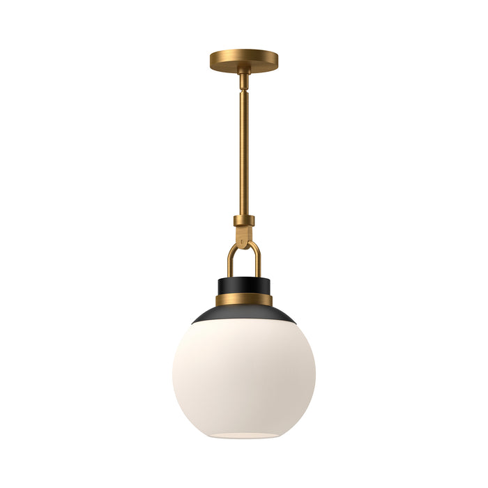 Copperfield One Light Pendant Aged Gold/Opal Matte Glass-Pendants-Alora-Lighting Design Store